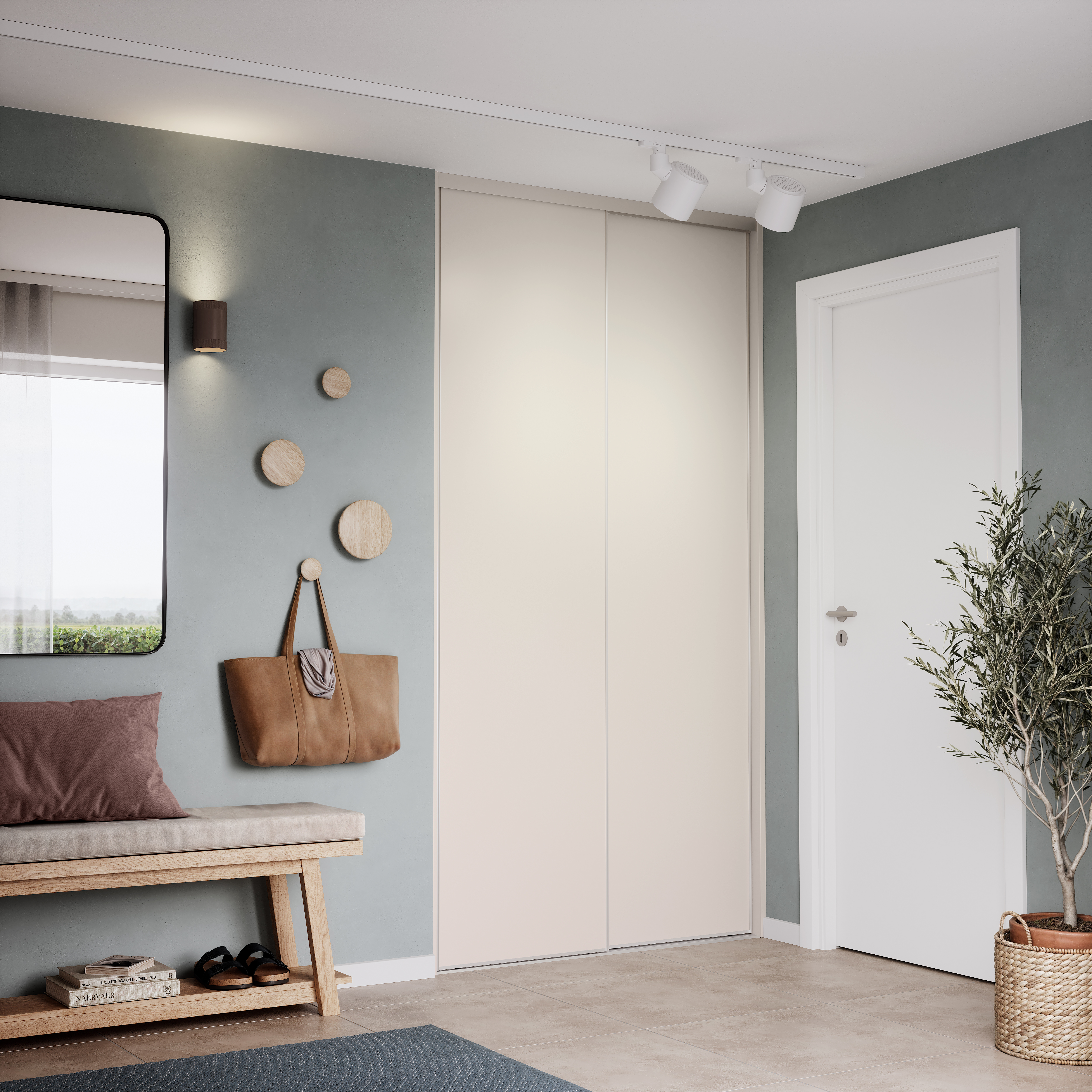 Garderobe med skyvedør