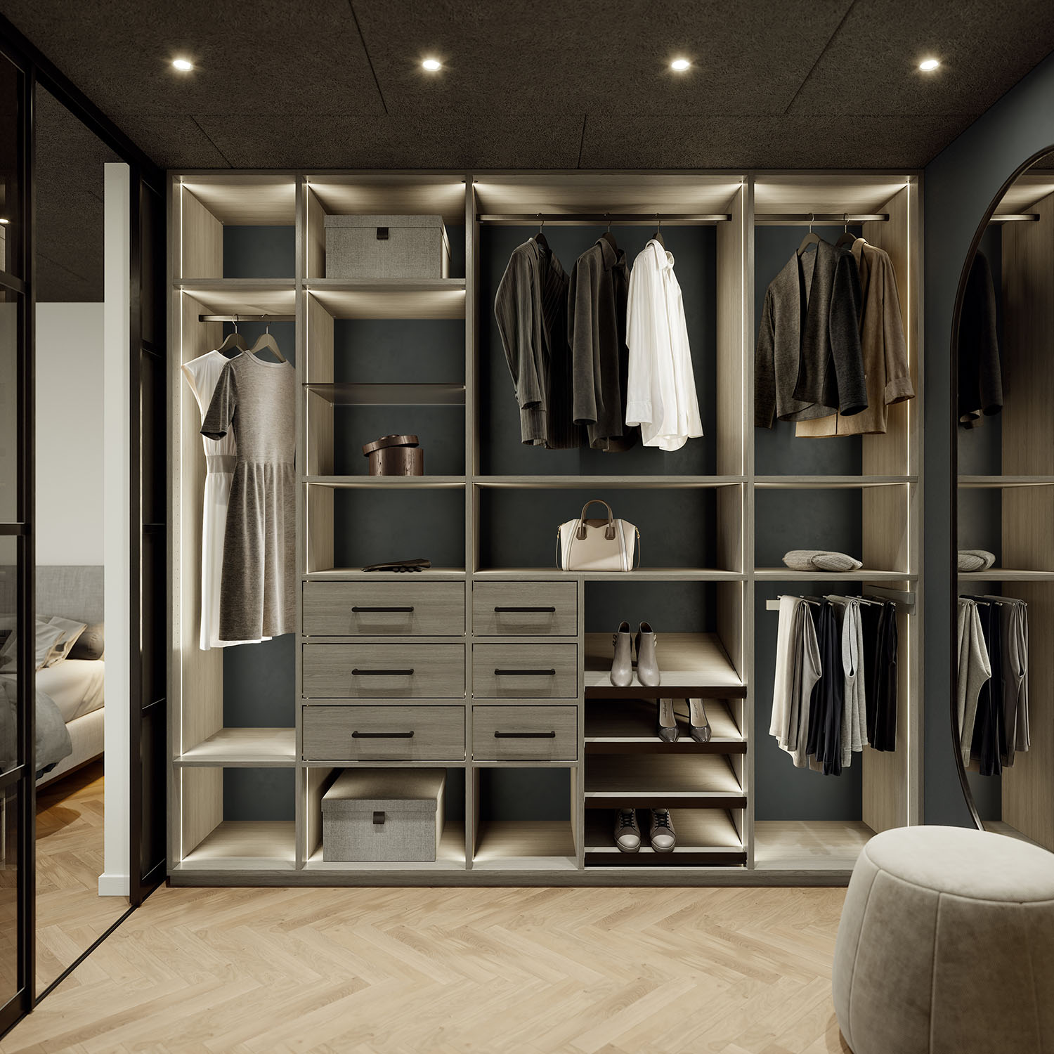 Garderobe med skyvedør