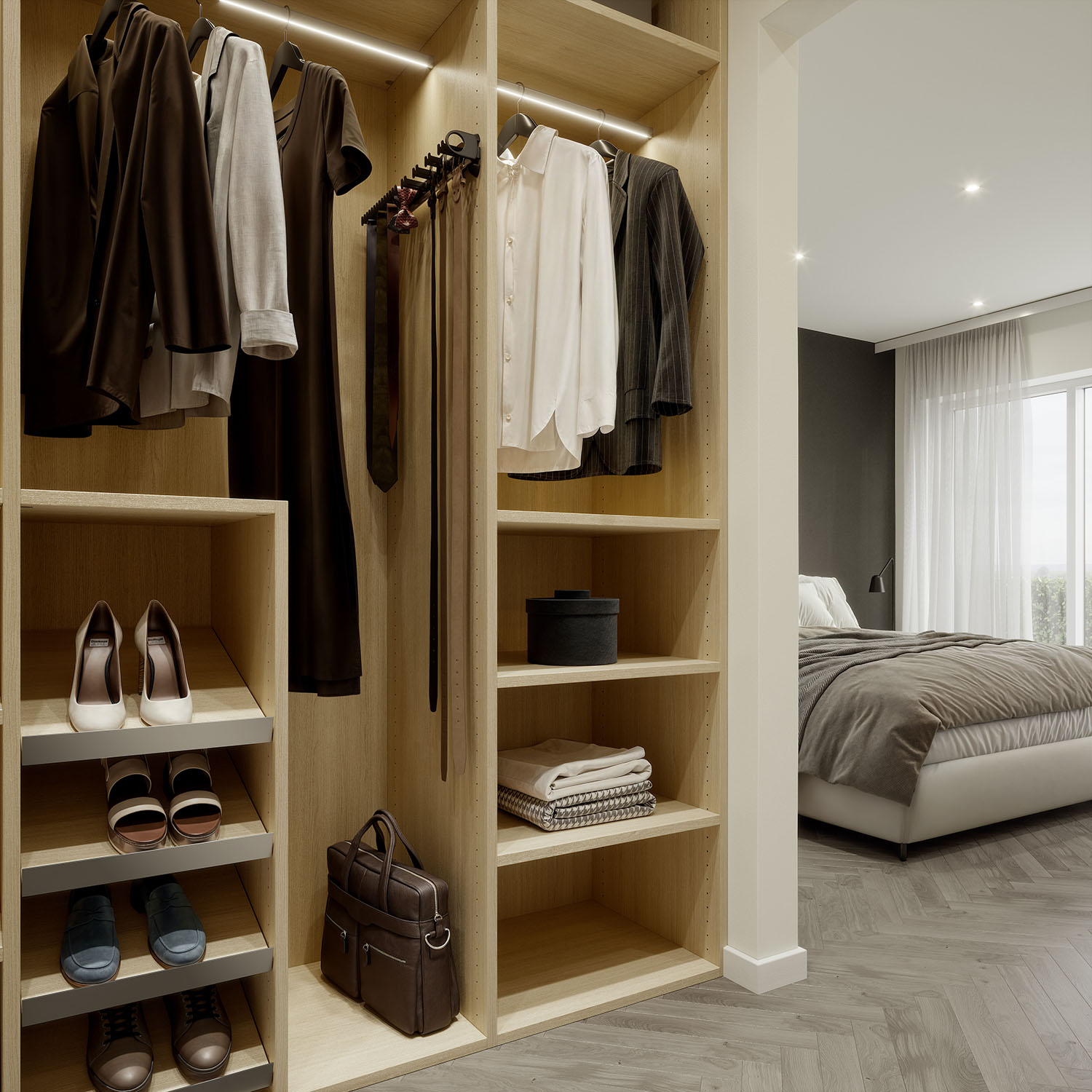 Garderobe med skyvedør