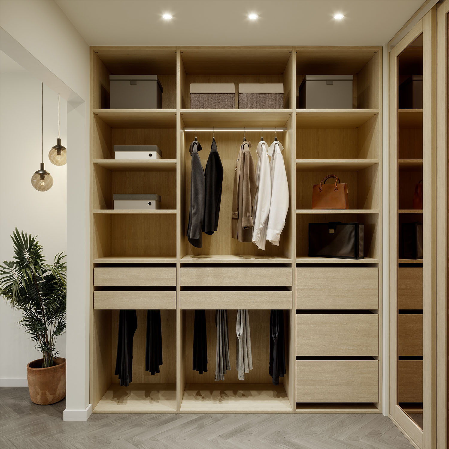 Garderobe med skyvedør