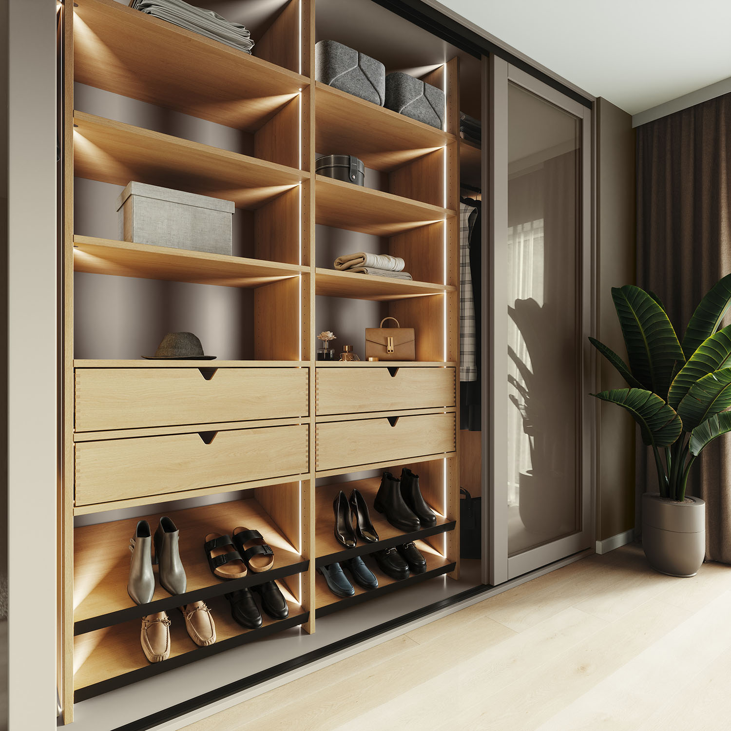 Garderobe med skyvedør