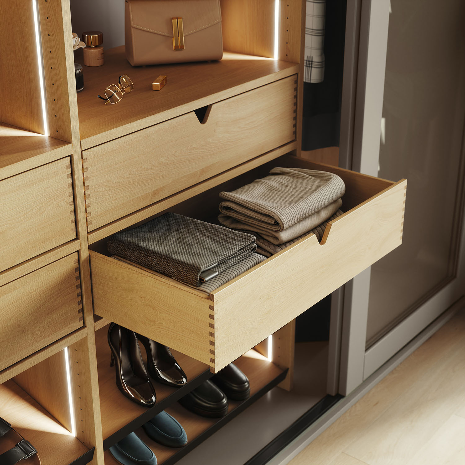 Garderobe med skyvedør