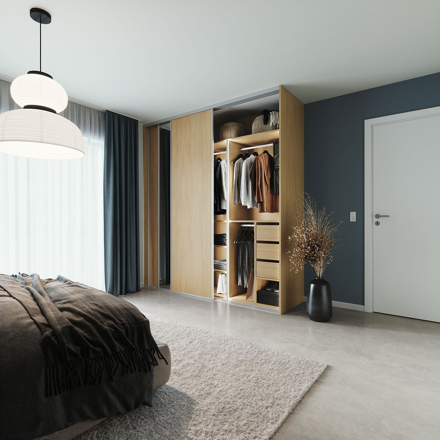 Garderobe med skyvedør