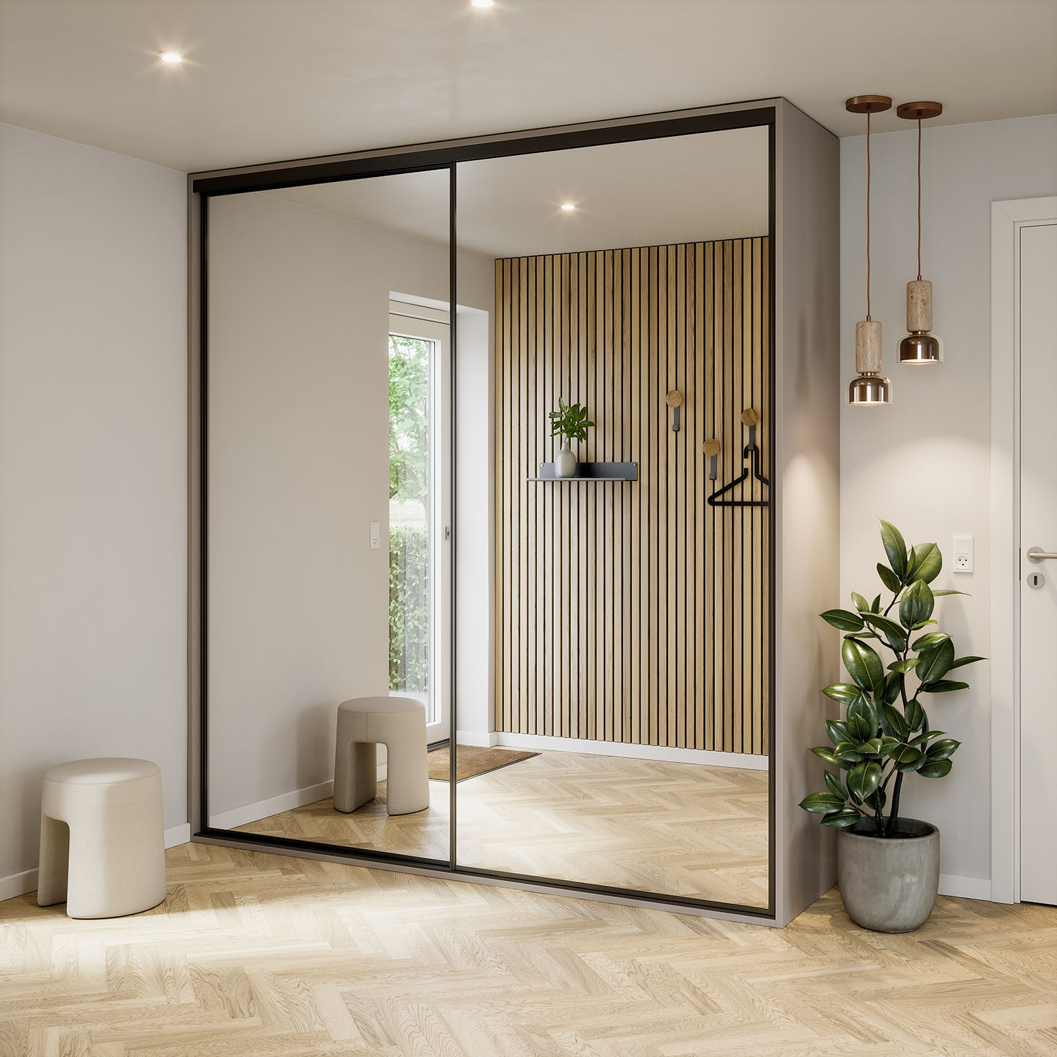 Garderobe med skyvedør