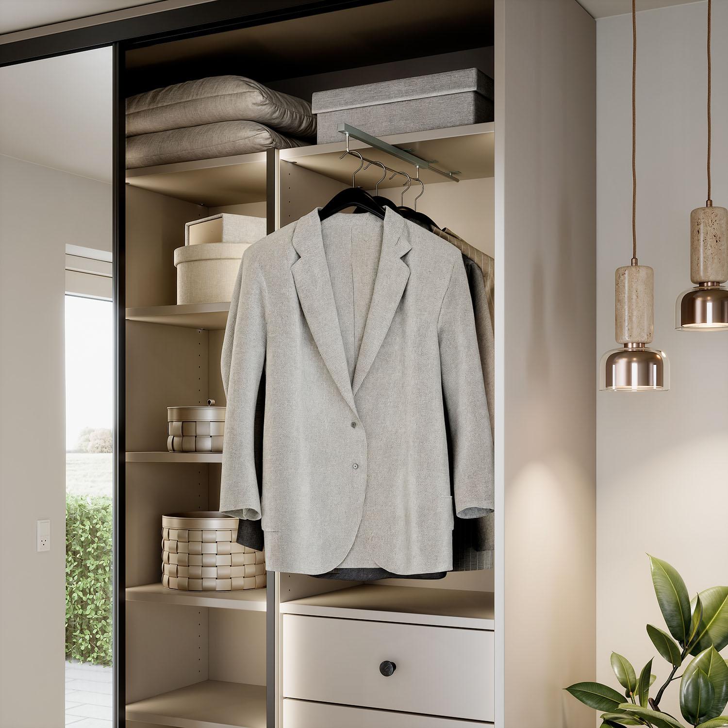 Garderobe med skyvedør