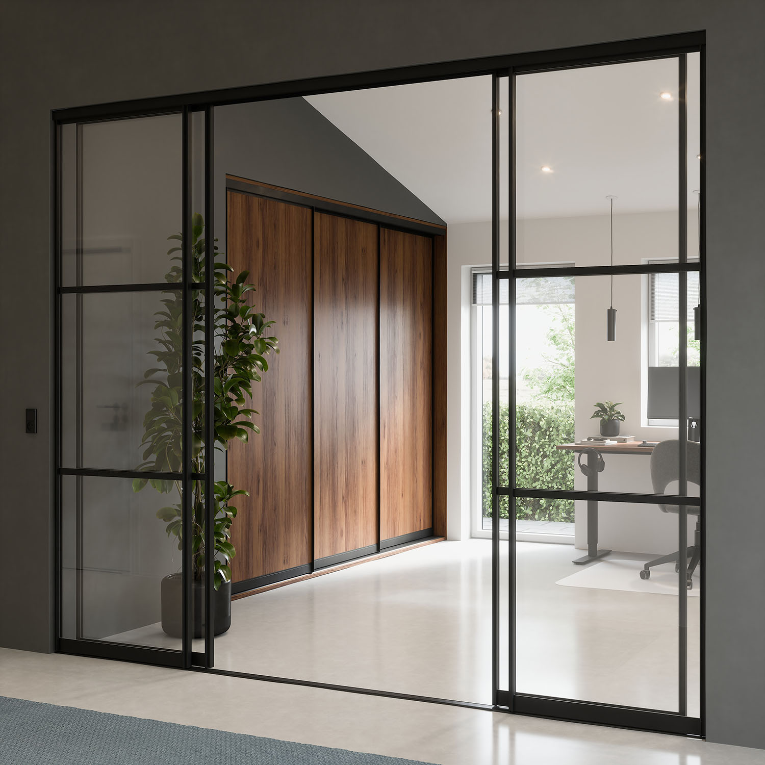 Garderobe med skyvedør