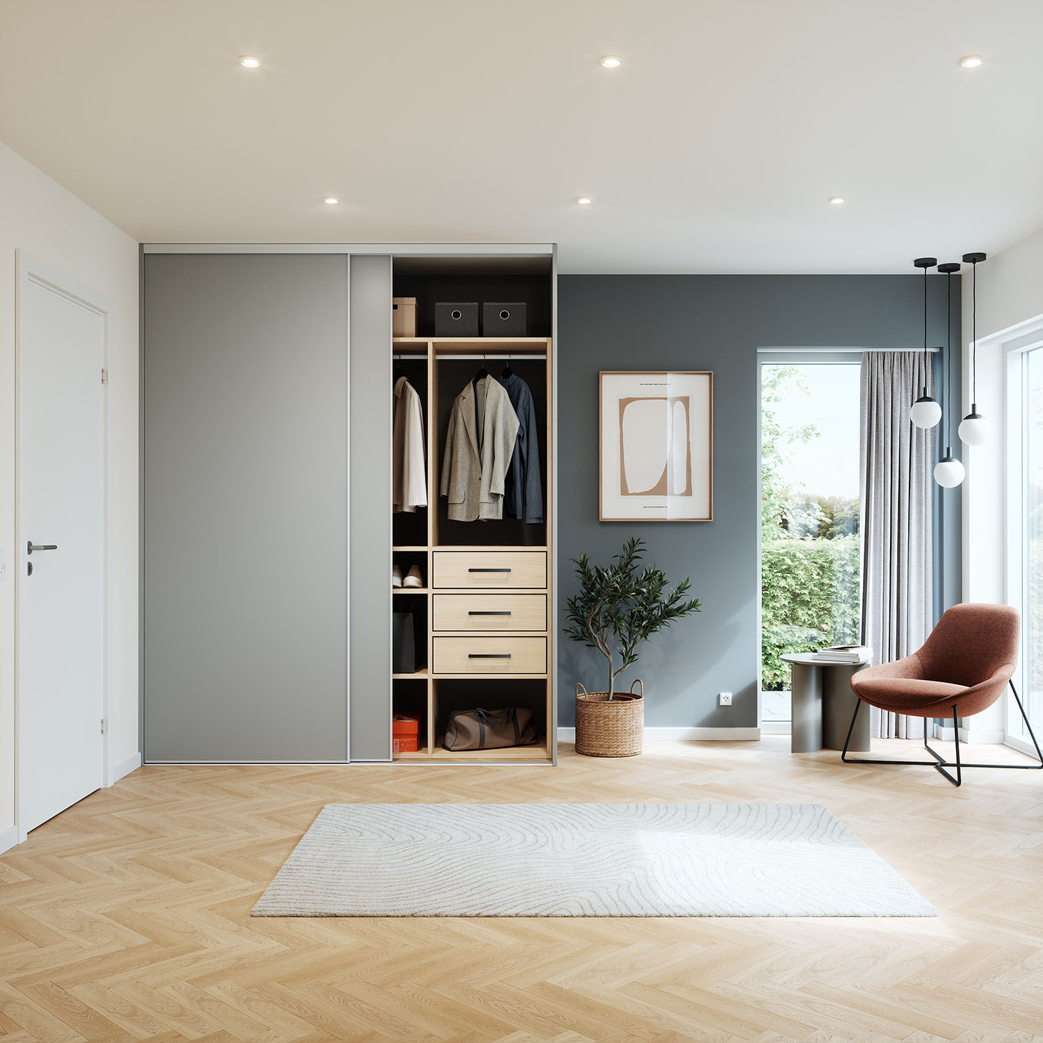 Garderobe med skyvedør