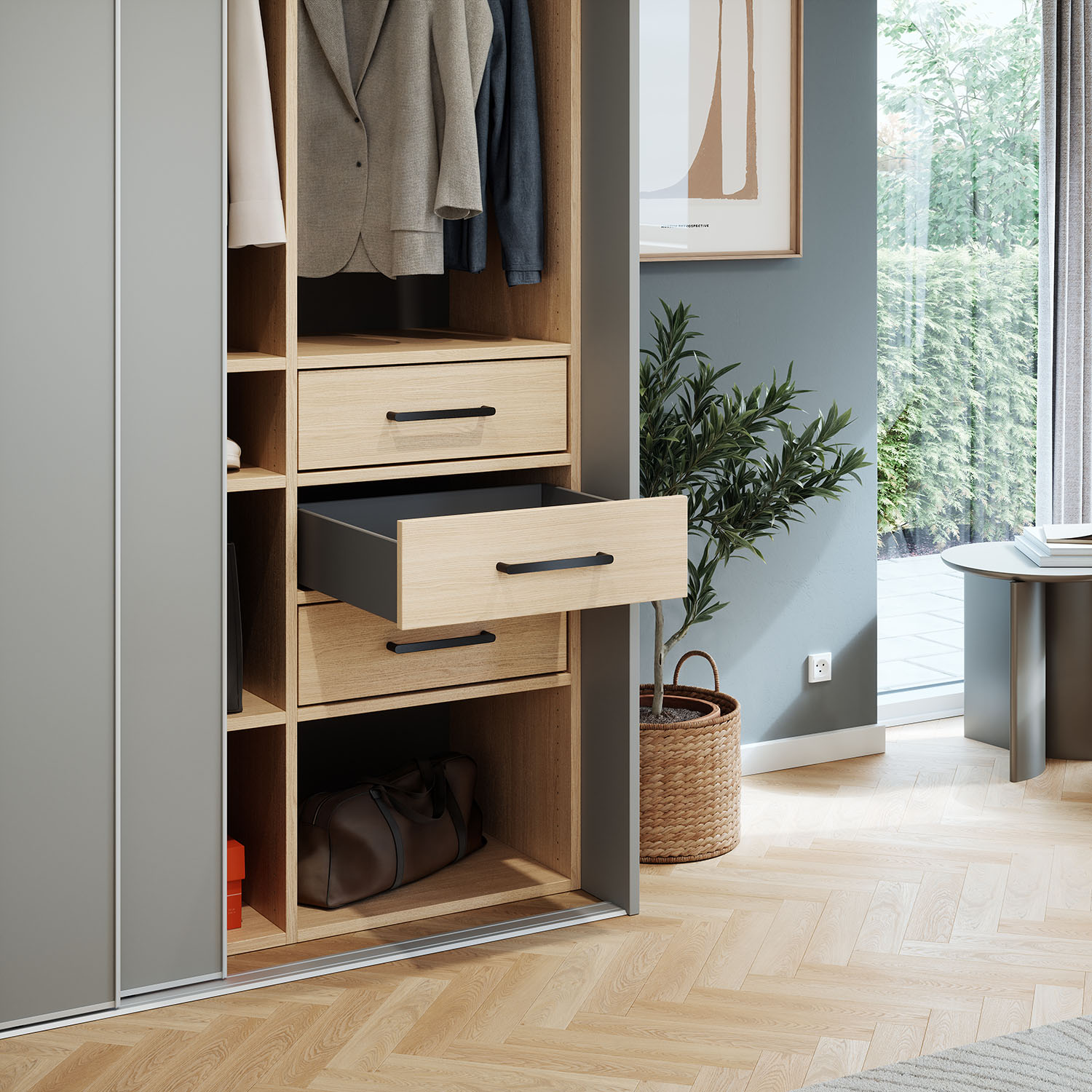 Garderobe med skyvedør