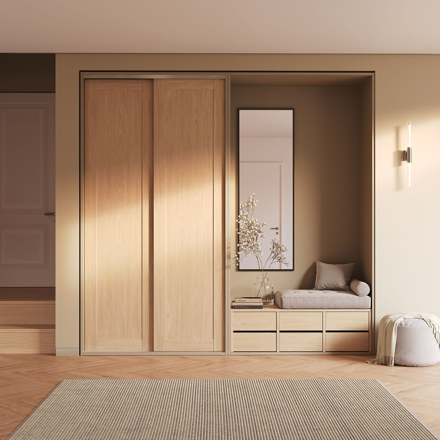 Garderobe med skyvedør