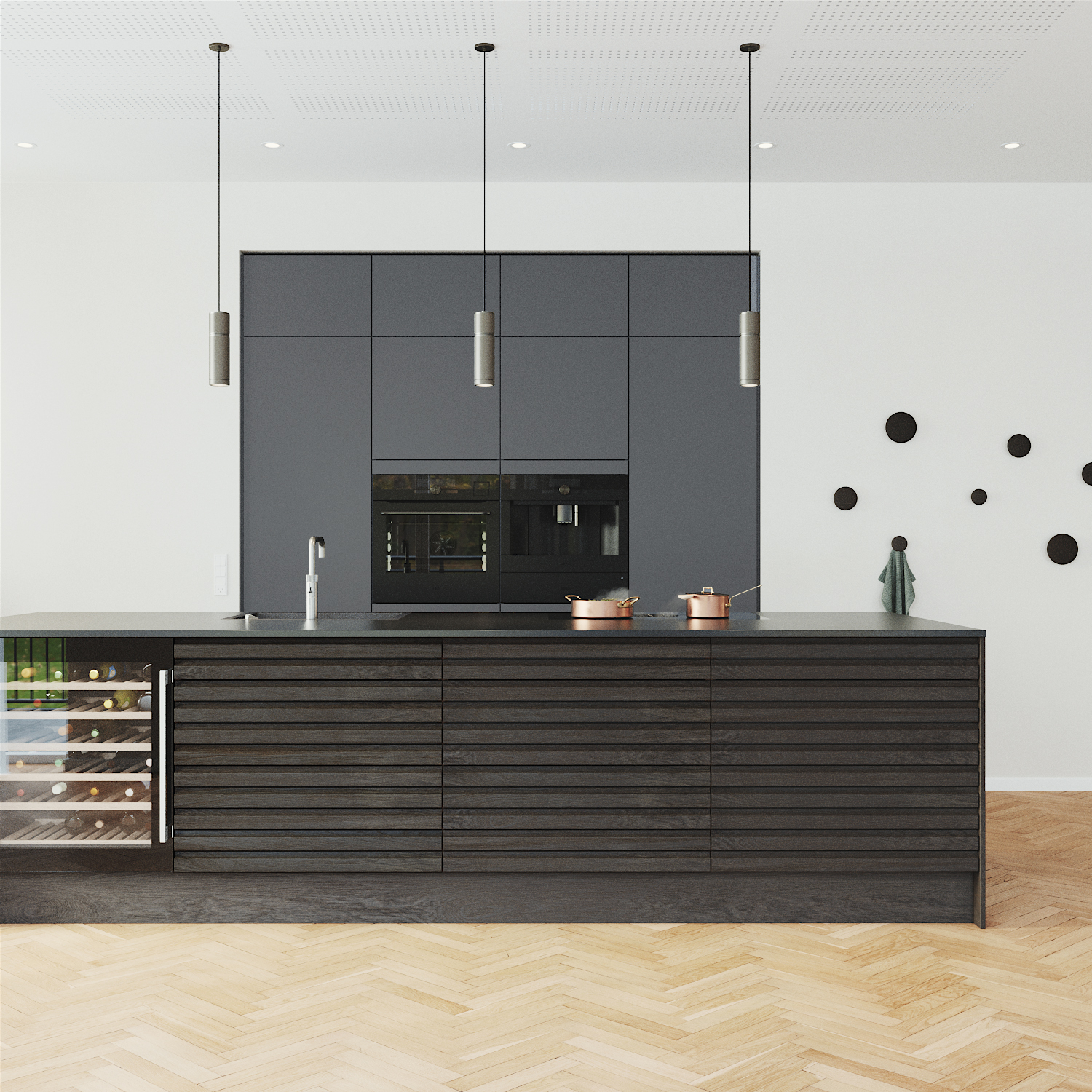 Lamelkøkken fra Designa med BORA Pure emfang