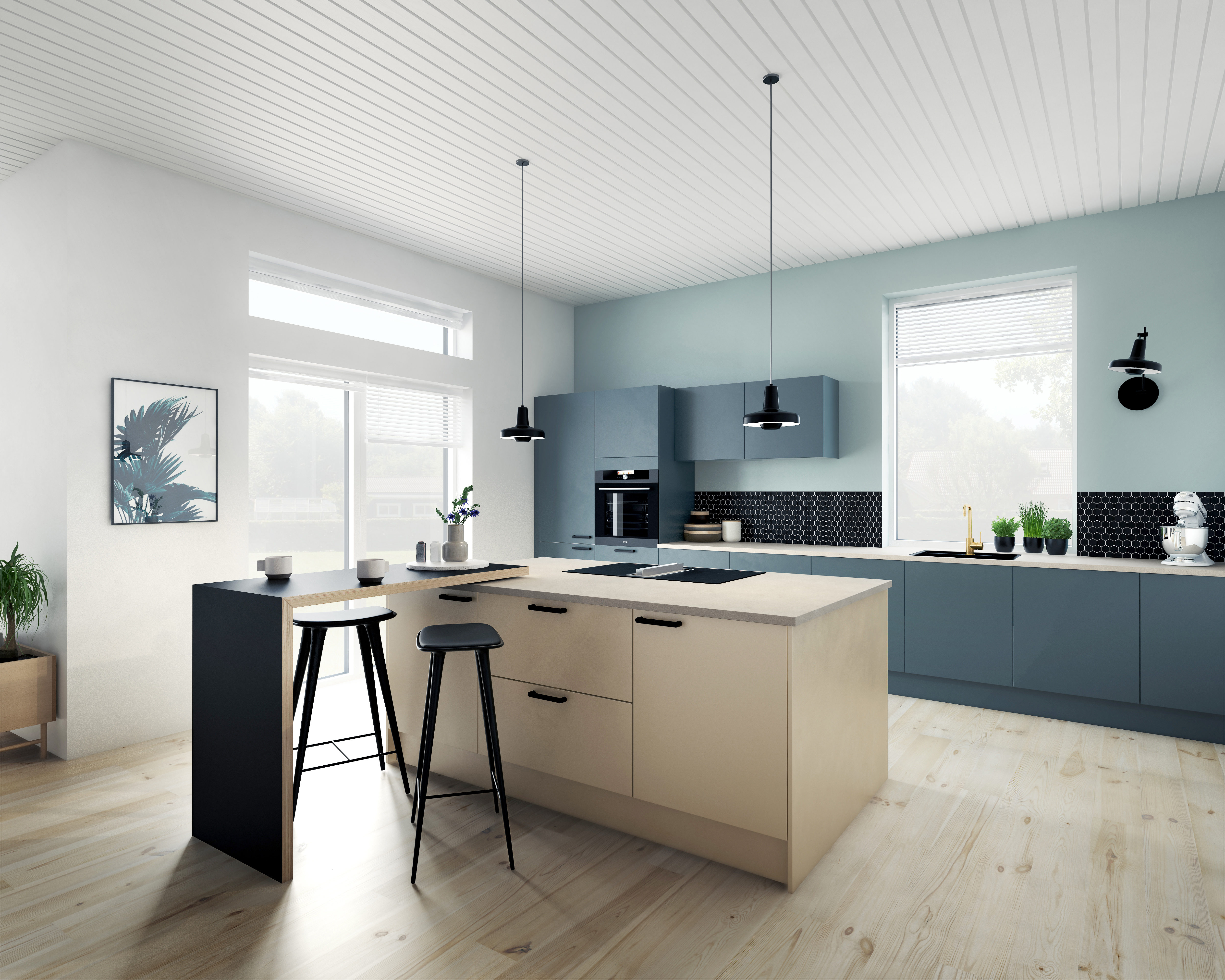 Color by DESIGNA - Lys sand & pertrol blå 