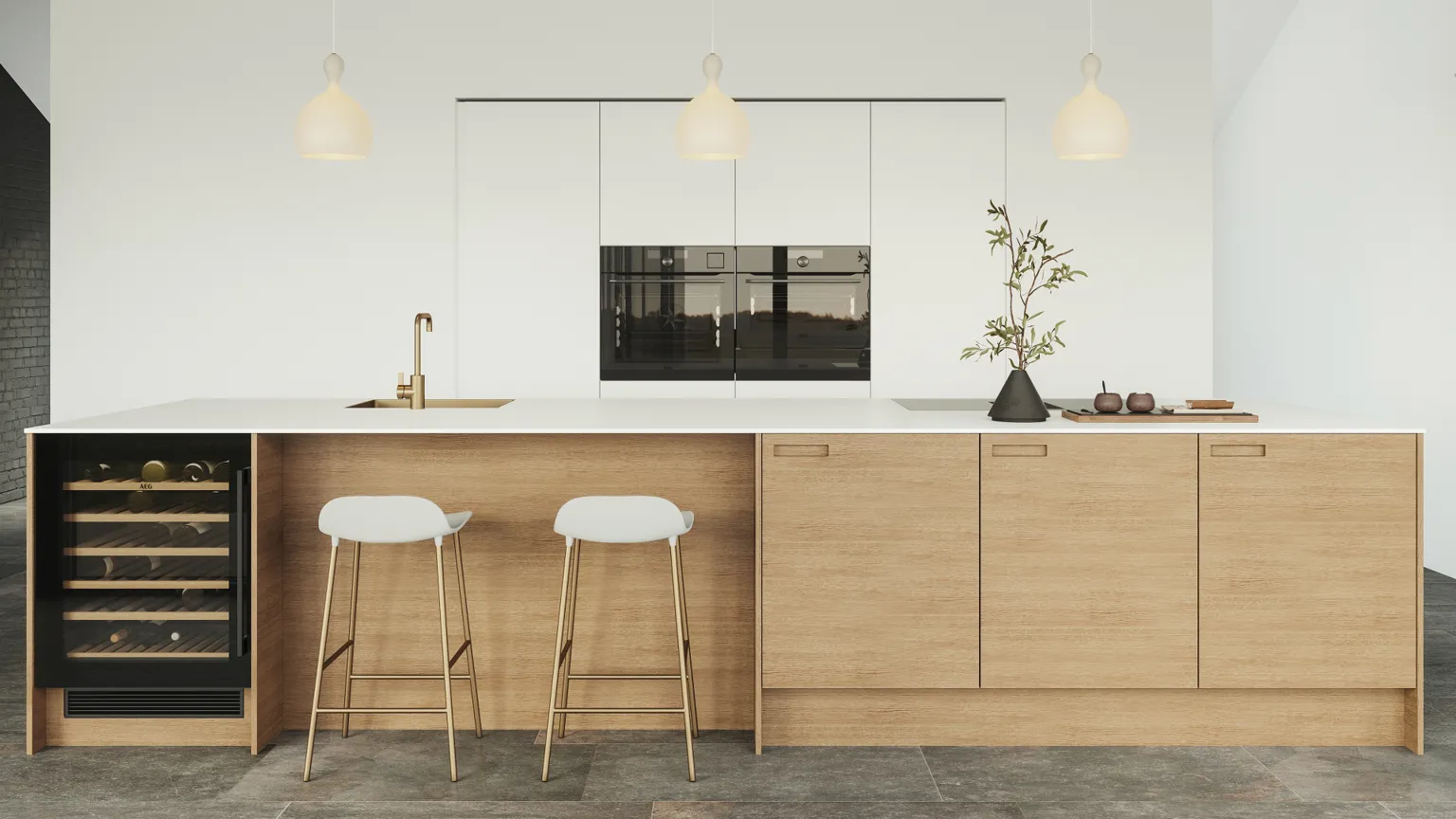 Nature by Designa kjøkken natur eik og Color by Designa hvit