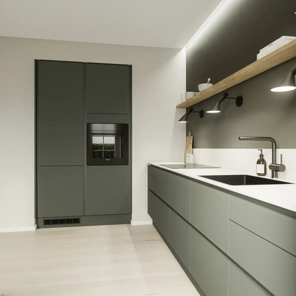 Color by Designa oliven grønn kjøkken