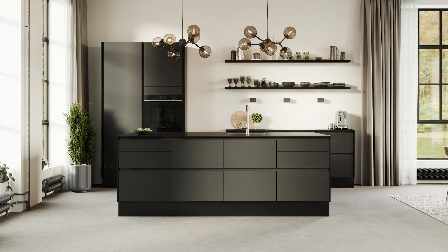 Nature by Designa Axis kjøkken i linoleum antrasitt