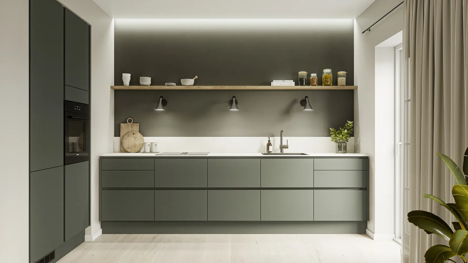 Color by Designa oliven grønn kjøkken