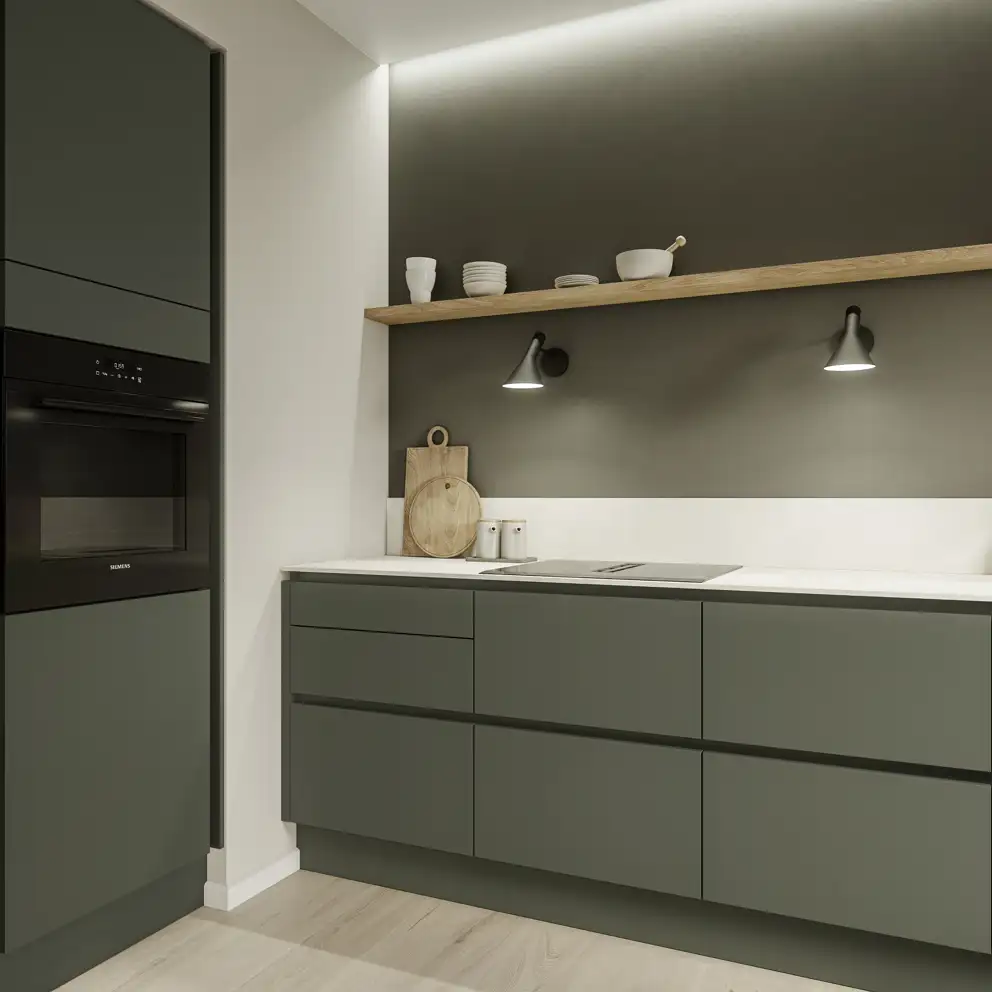 Color by Designa oliven grønn kjøkken