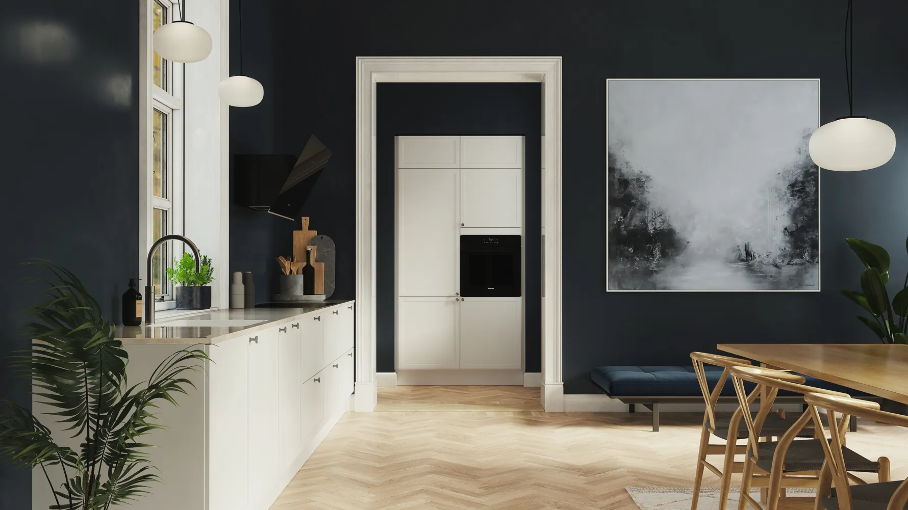 Classic by Designa kjøkken i hvit ramme